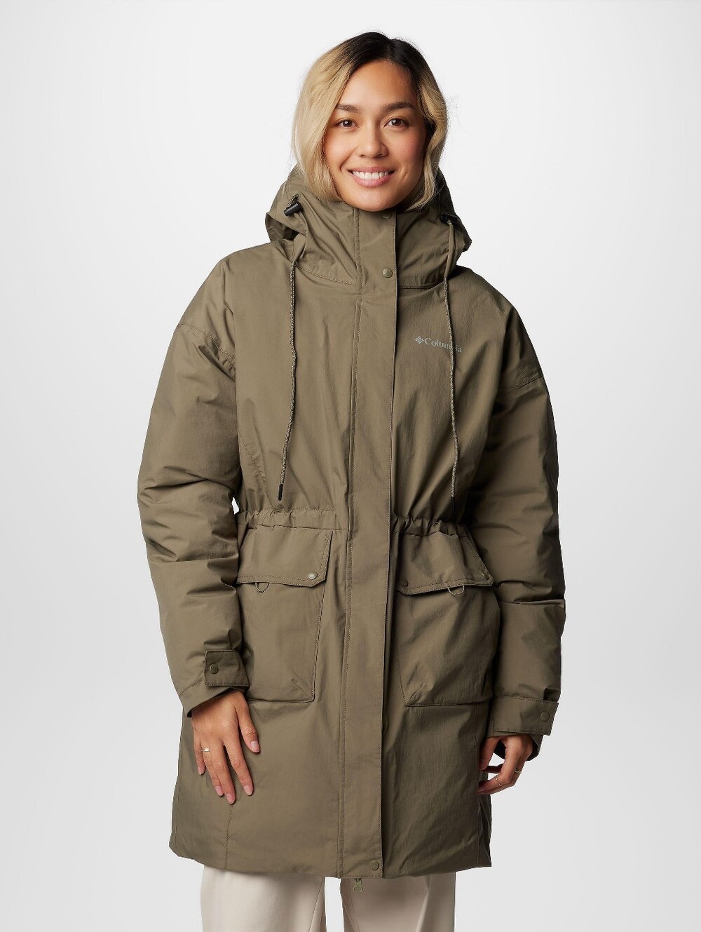 Columbia Olive Green Hooded Women's Parka Jacket